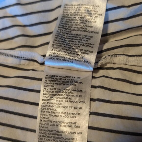 H & M Striped White and Black Spring Wrap-front Dress Size US 2 - Picture 11 of 12